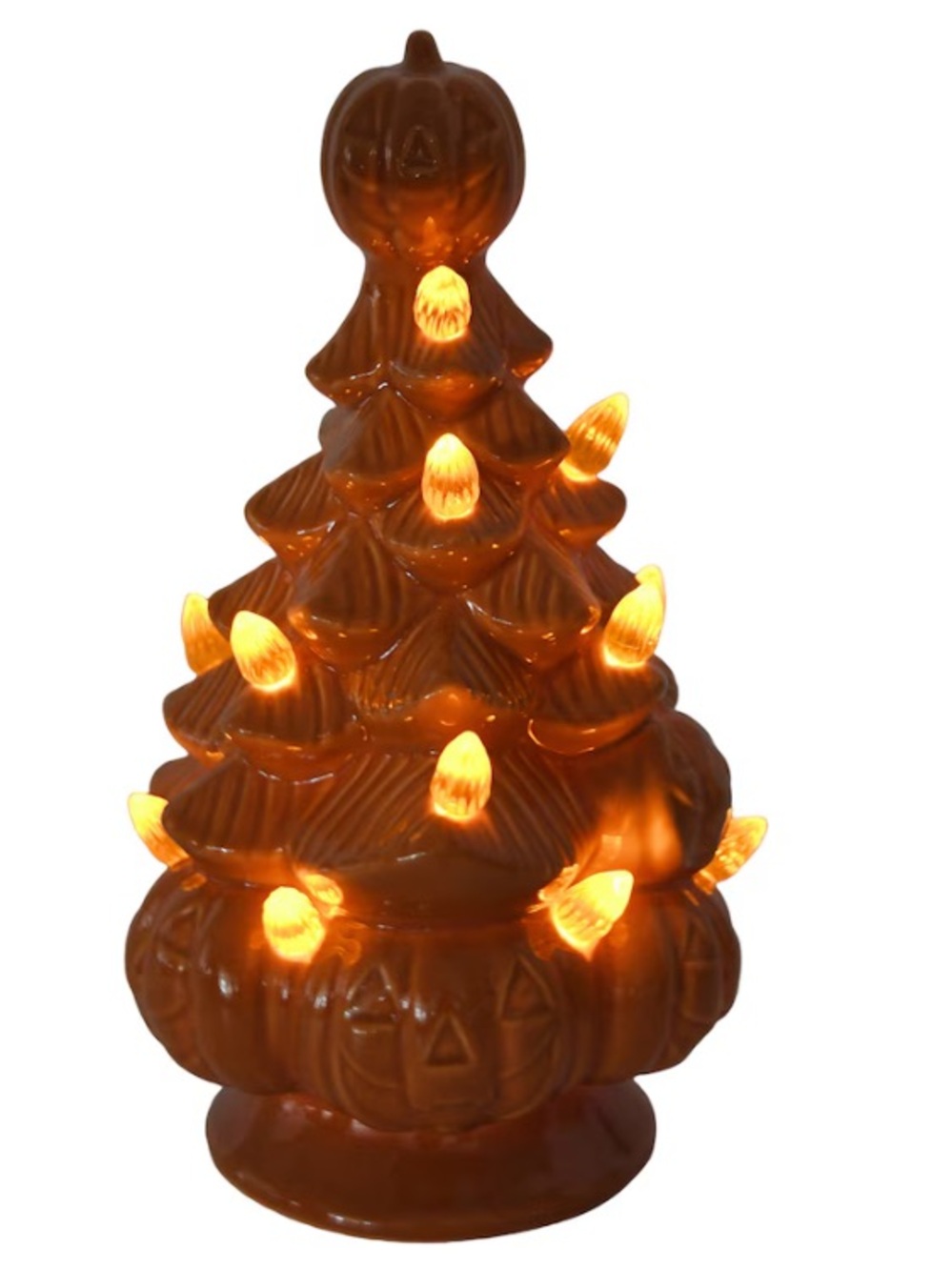LED Lighted Ceramic Pumpkin Tree - Picture 2 of 7